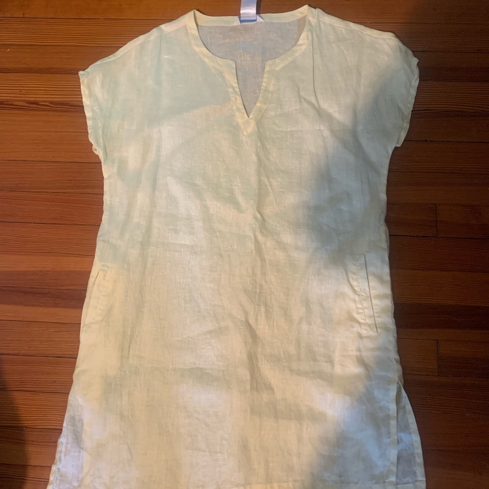 Light Yellow Linen Tunic Dress